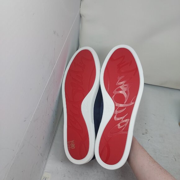 Christian Louboutin Chambeliboat Blue Suede MENS Boat Shoe - Picture 2 of 11